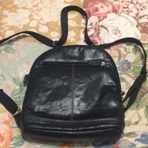 Jack George convertible black leather bag.